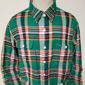 Polo Ralph Lauren CLASSIC FIT Green Multicolor Moisture Wick Flannel Shirt XXL